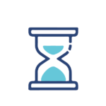 Icon of an hourglass to represent the time savings provided by an insurance broker