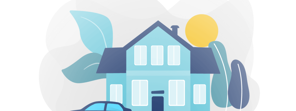 Graphic of a home and vehicle to represent bundling home and auto insurance