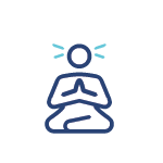 Graphic of a calm person to show how to act in an accident aftermath