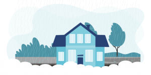 Graphic representing a storm proofed home