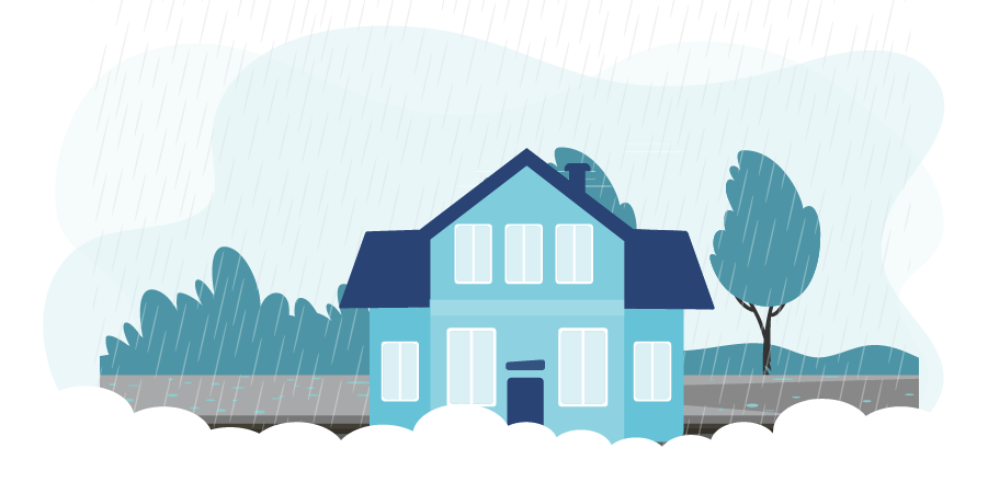 Graphic representing a storm proofed home
